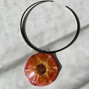 Resin Flower Statement Necklace